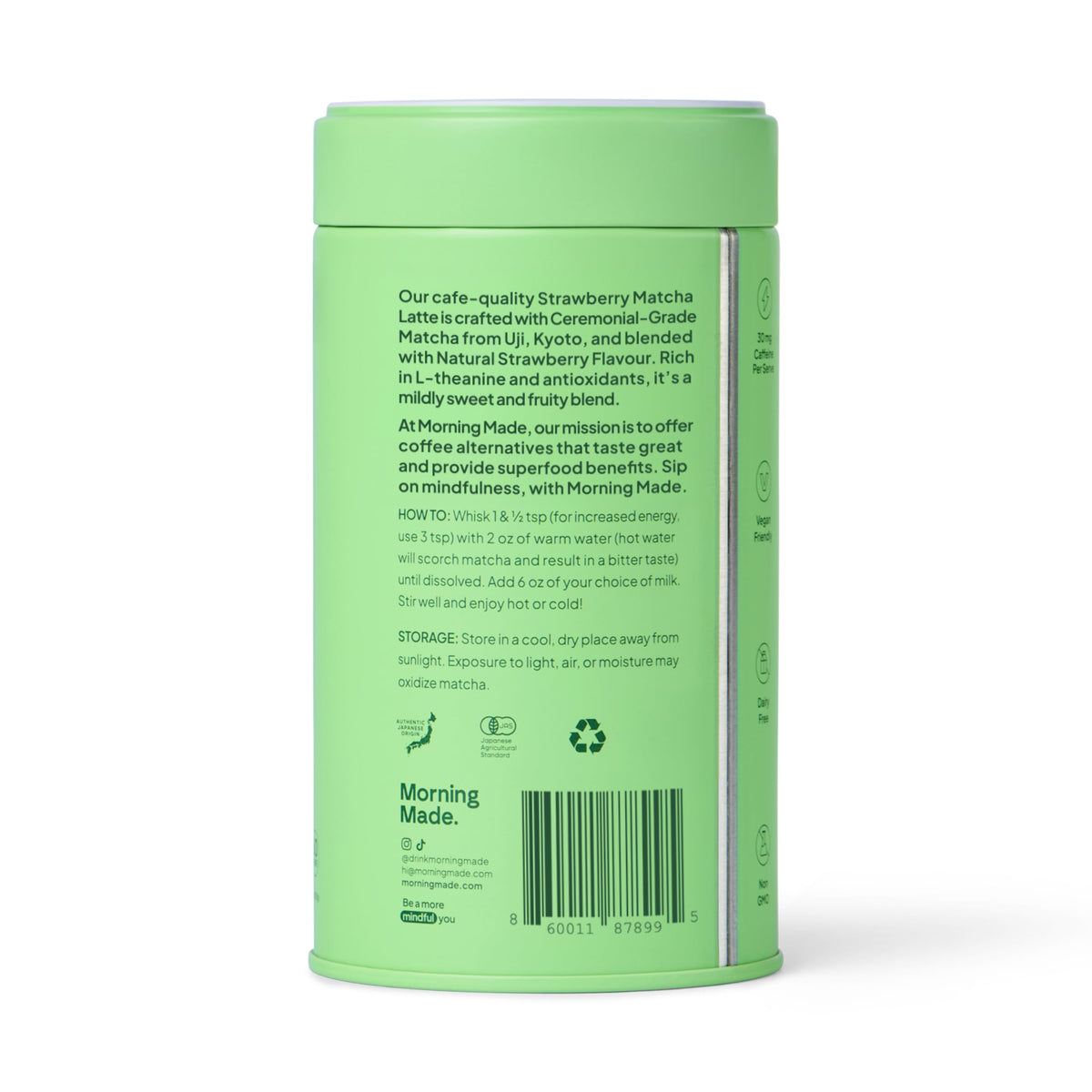 Morning Made USDA Organic Strawberry Matcha Powder