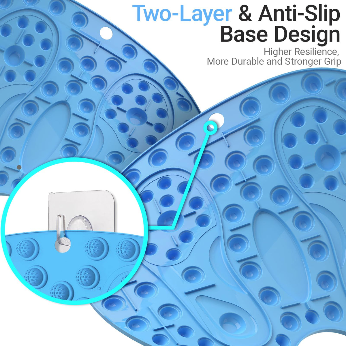 Foot Massage Mat and Foot File Set (Blue+black)
