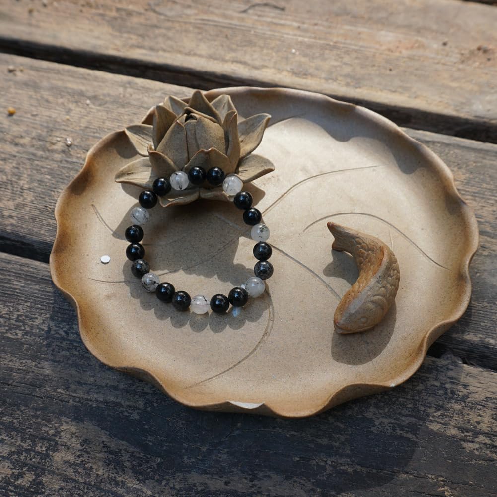 10MM Black Rutilated Quartz Bracelet (10MM Black Rutilated Quartz Bracelet)