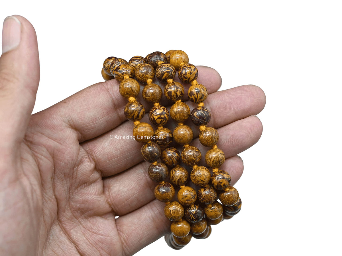 Mariyam Jasper Mala Beads (Mariyam Calligraphy Jasper / Knotted)