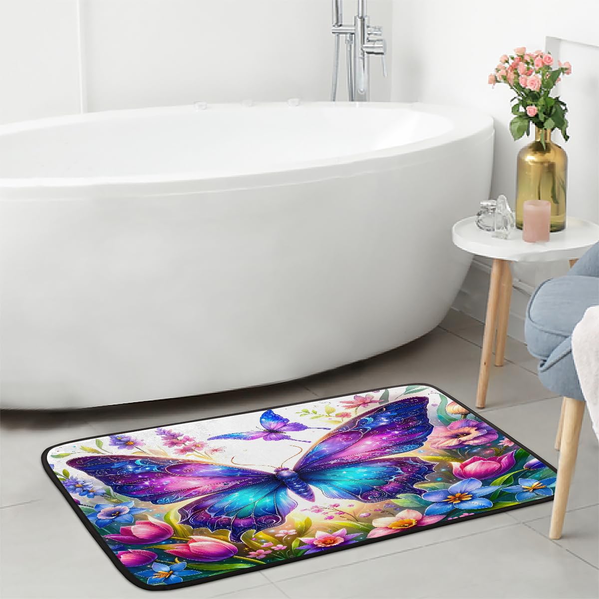 Butterfly Kitchen Rugs Kitchen Mats Non Slip Floor Mat (D:color 5)