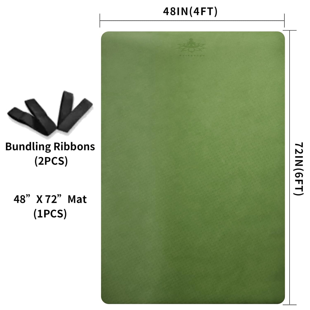 Large TPE Yoga Mat 6'x4'x1 (Green)