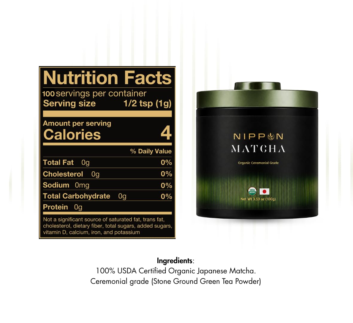 Organic Ceremonial Grade Matcha Powder (3.53 Ounce (Pack of 1))
