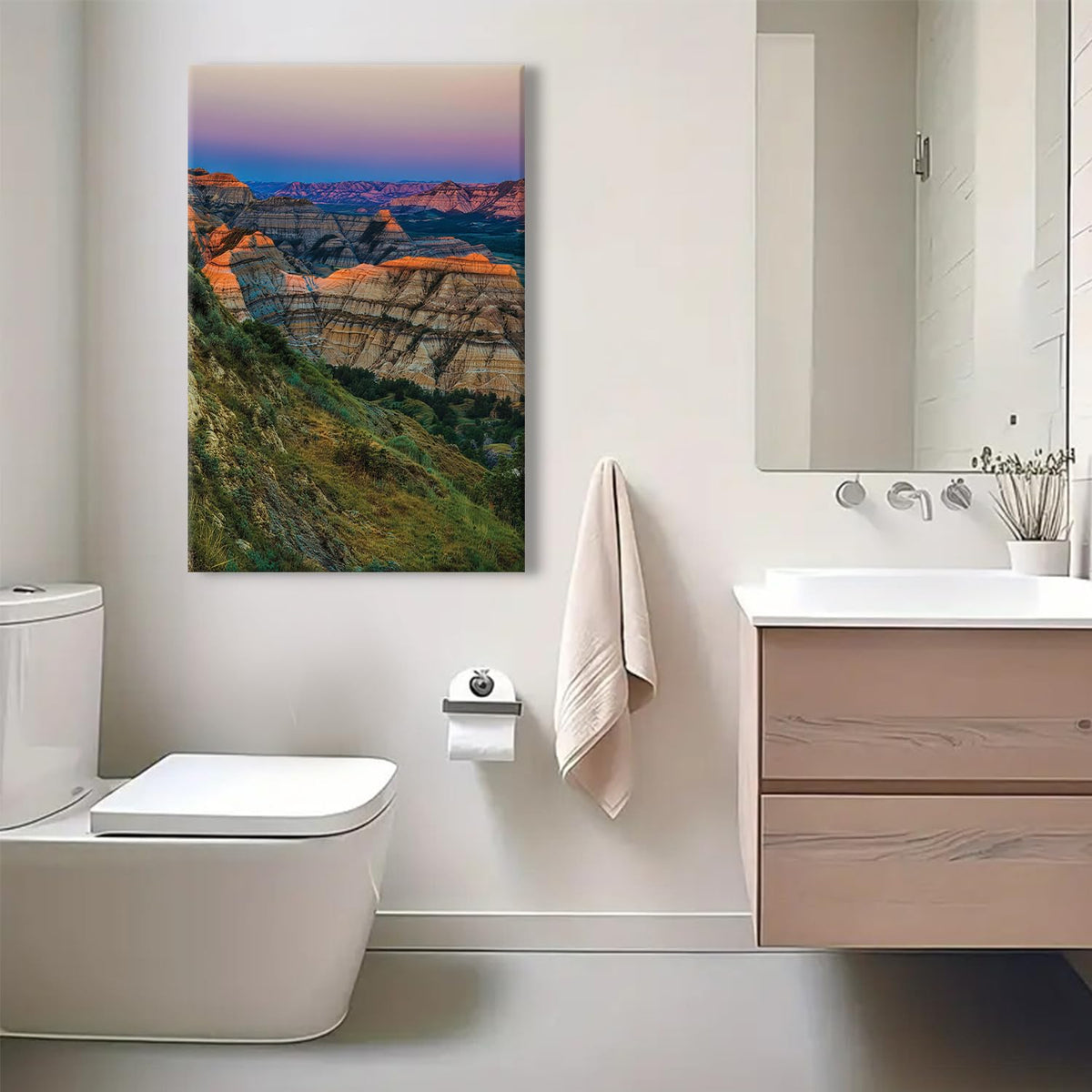 Nature North Dakota Mountain Wall Art Yosemite Sunset Grand Canyon Scenery Wall Pictures for Living Room Office Decor USA National Park Panorama Canvas Posters Artwork Bedroom Home Decorations 24x36" (24"L x 36"W / Nature16)