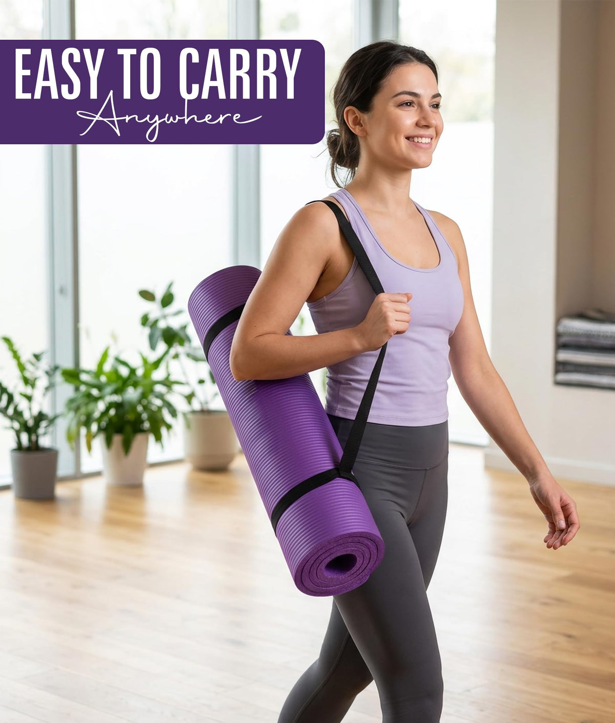 Yoga Mat 10 mm Thick (Purple)