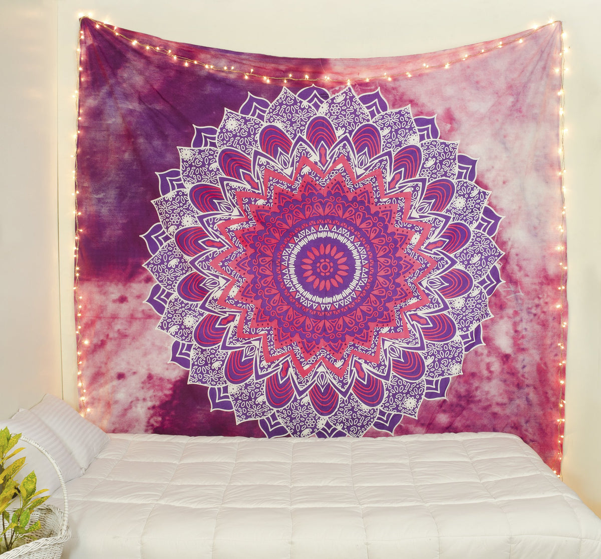 Popular Kp843 Hippie Mandala Tapestry (90.6"L x 84.7"W / Pink Purple)