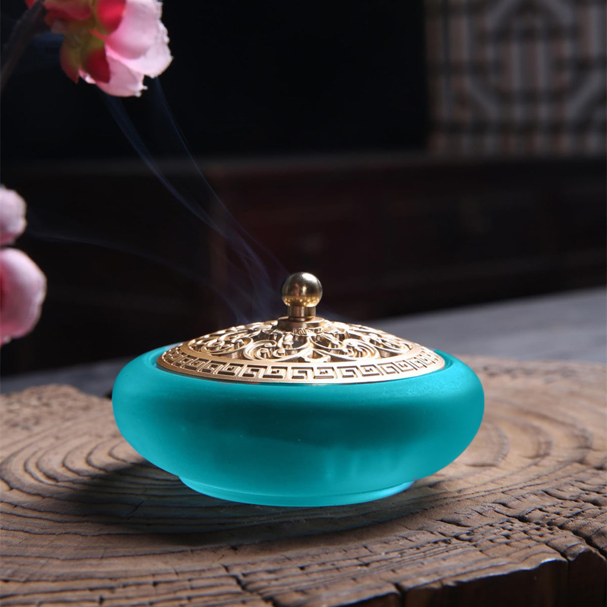 Powder Incense Burner Kit with Brass Censer (Sapphire Blue)