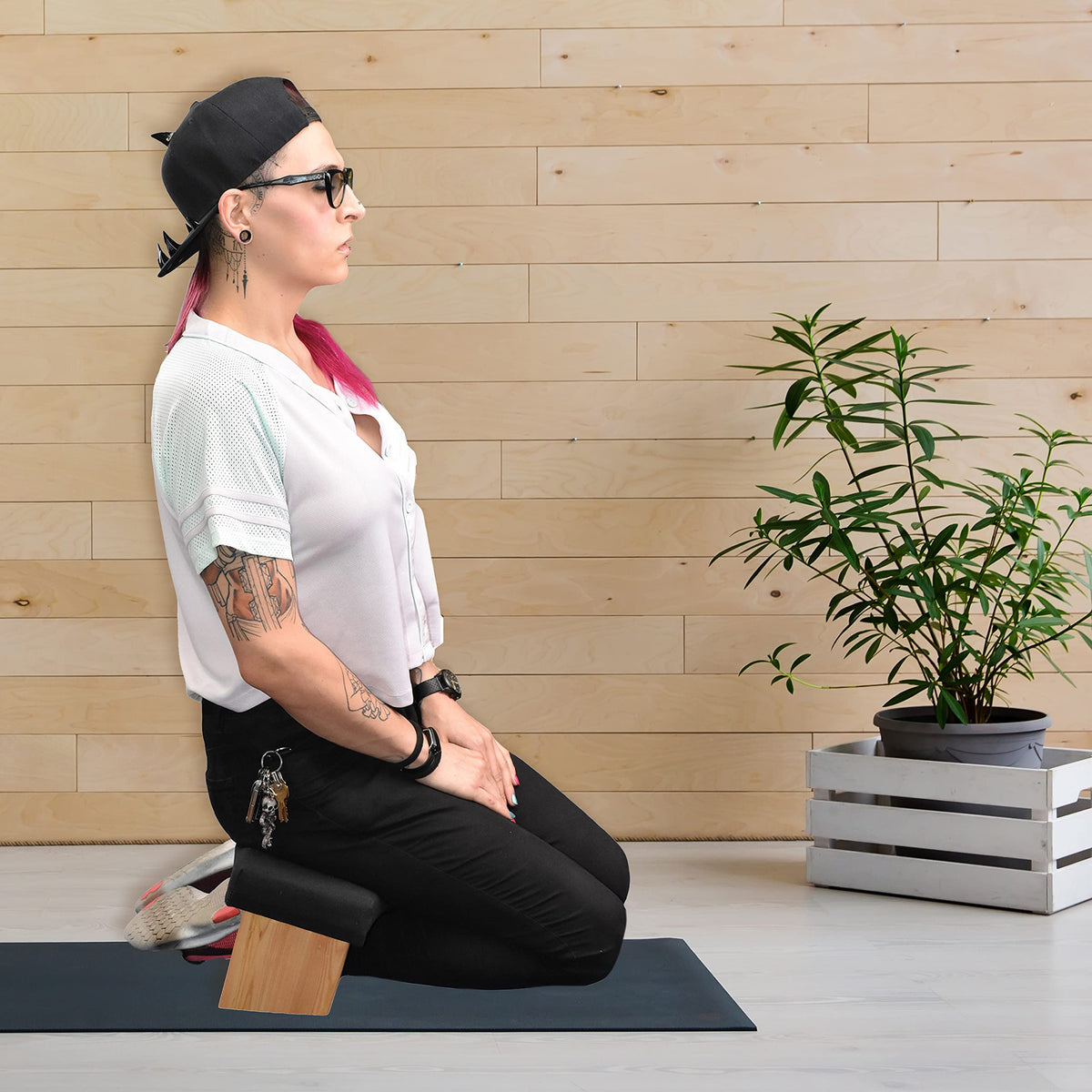 Maroon Foldable Meditation Chair (Maroon Cushion)