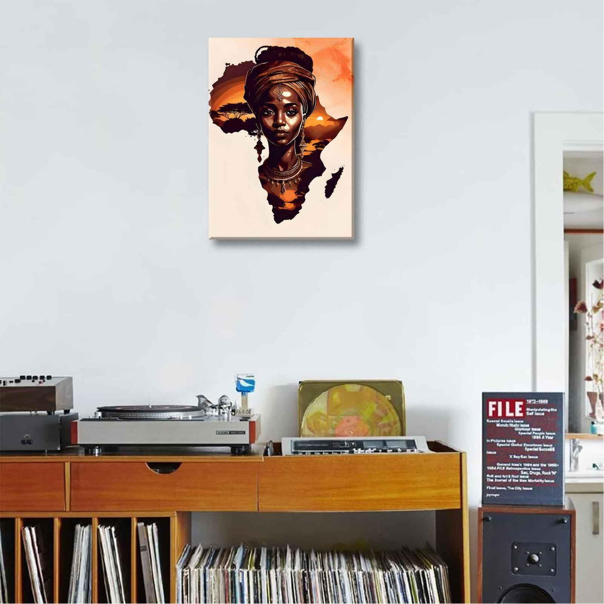 Black Woman Canvas Wall Art African American Painting Decor Pictures Abstract African Girl Posters Prints for Dining Living Room Bedroom Home Decoration (girl / 16"L x 12"W)