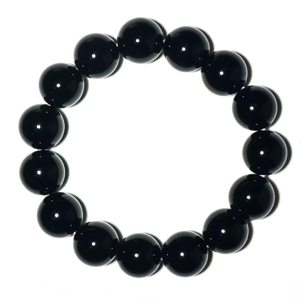 14mm Black Onyx Bracelet for Men Women (14mm Black Onyx Bracelet)