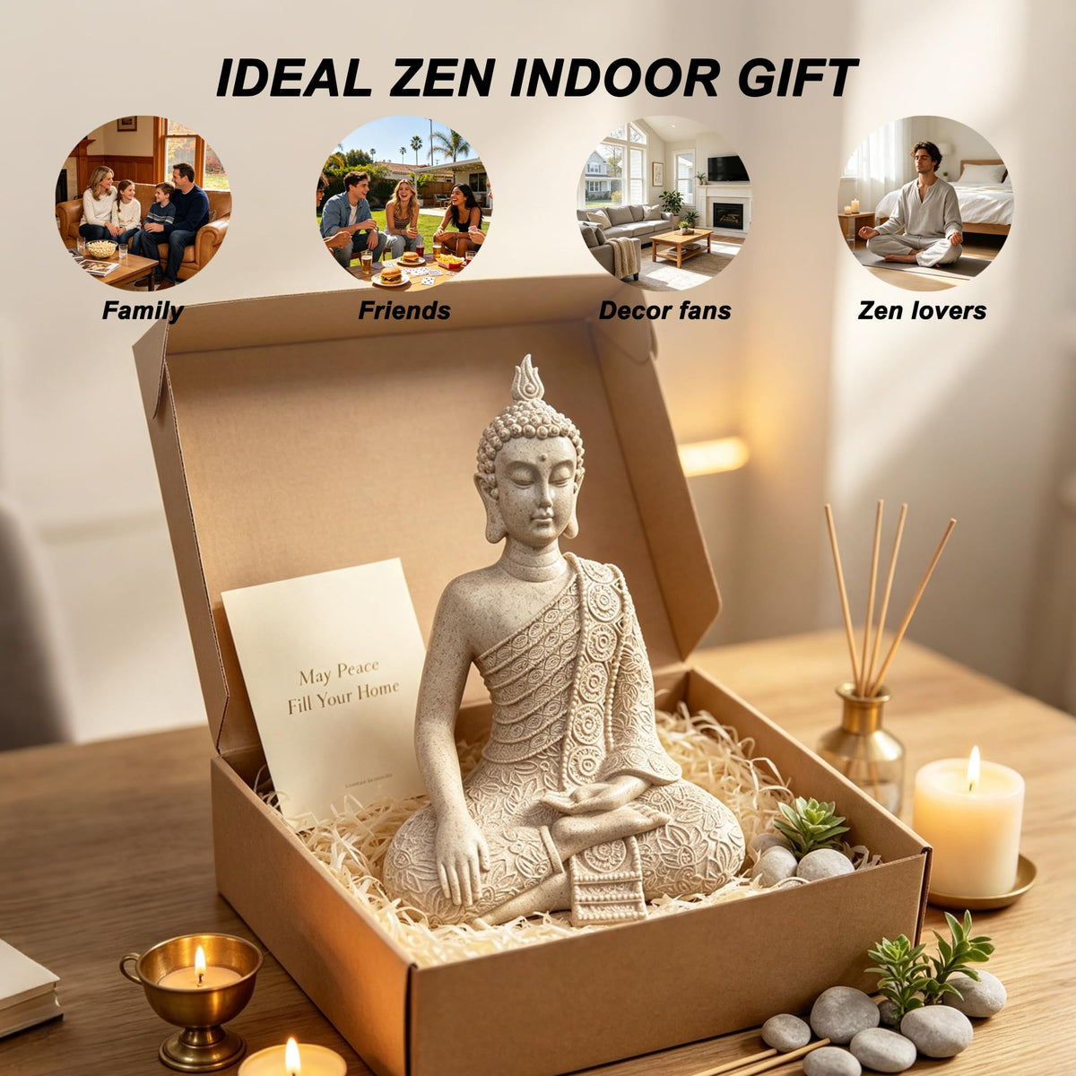 Resin Yellow Sitting Buddha (Yellow)