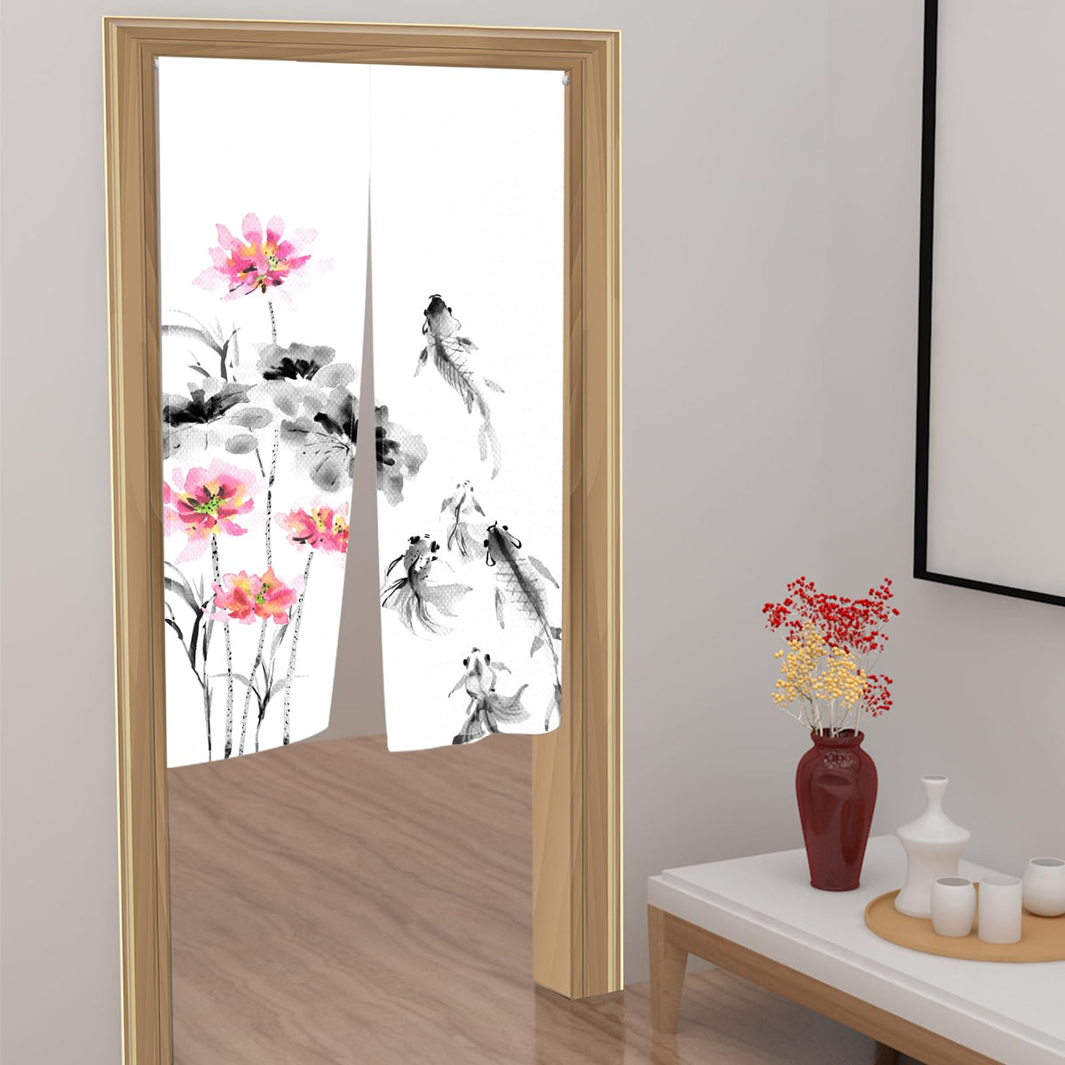 Japanese Noren Doorway Curtain (White01)