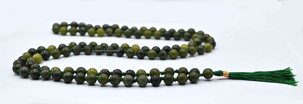 Green Jade Mala (Green Jade / Knotted)