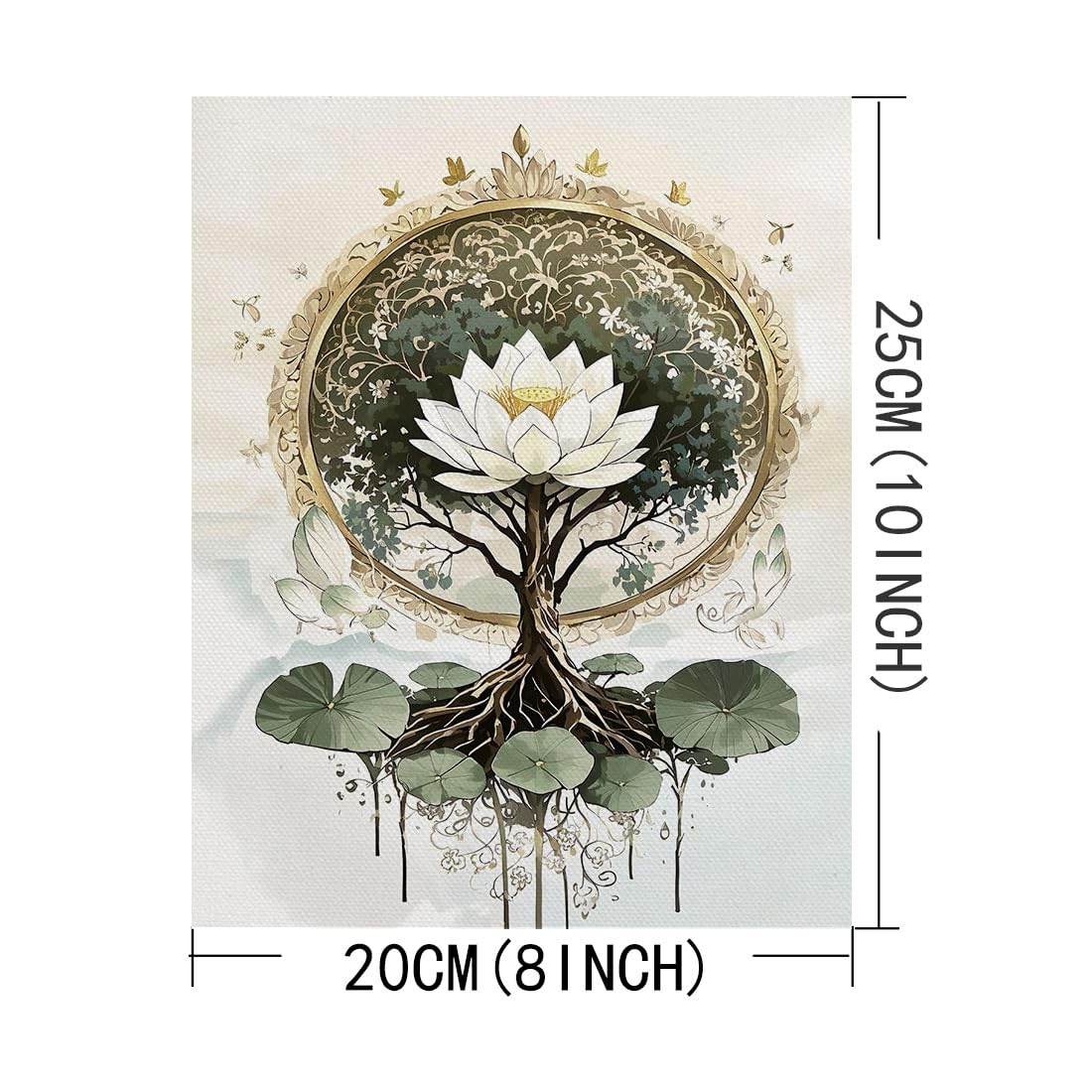 Green Tree of Life Bathroom Wall Decor Set of 4