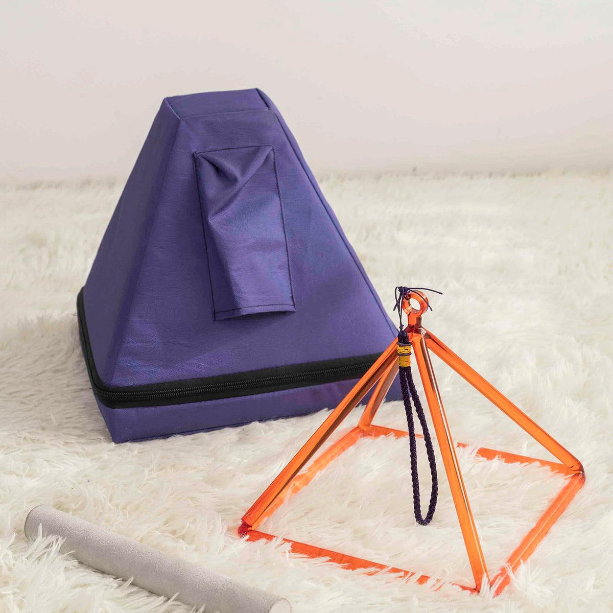Crystal Pyramid Sound Healing (8inch orange with bag)