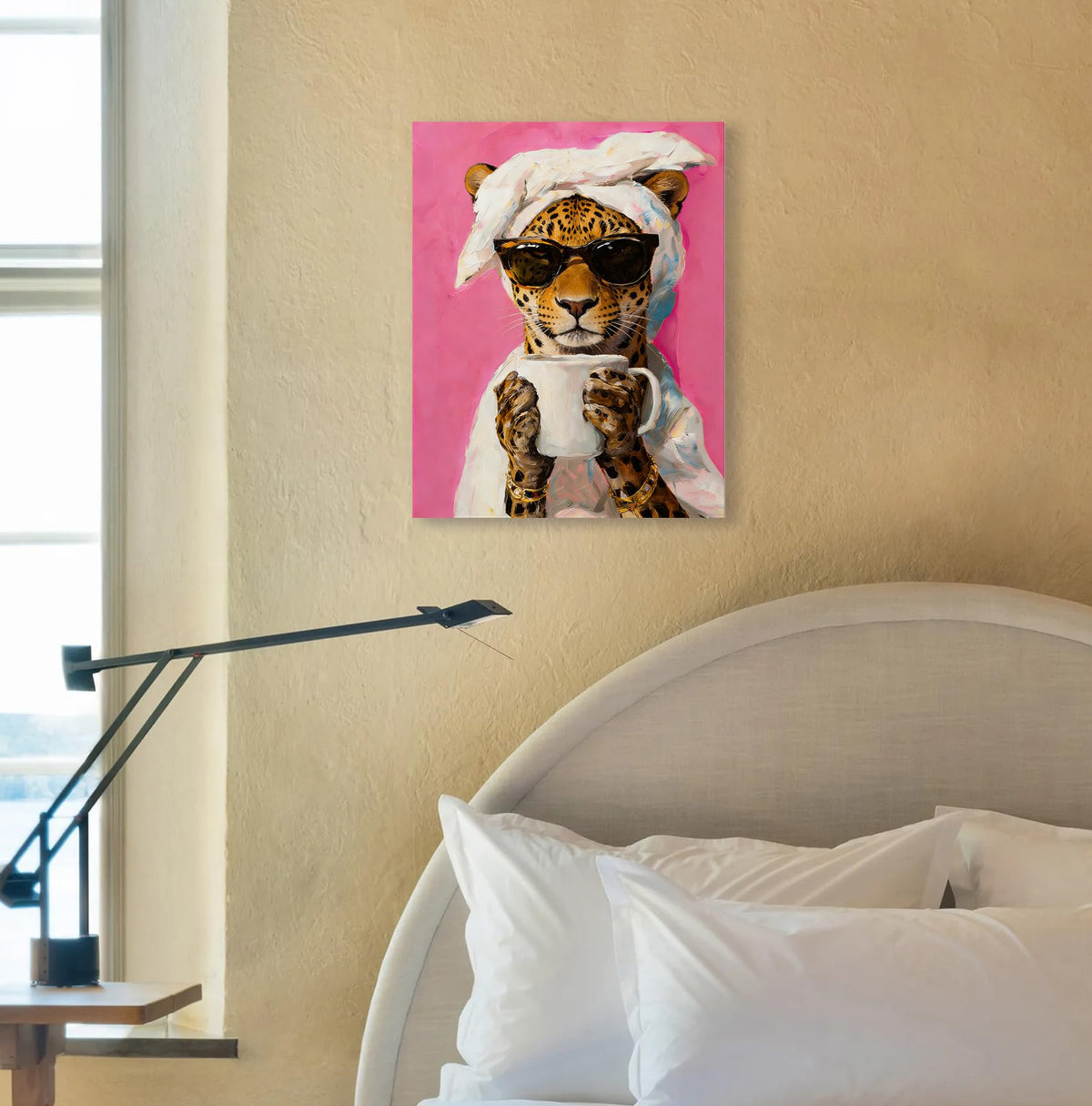 Funny Coffee Leopard Dopamine Wall Art Decor 11x14 Inches (Funny Coffee Leopard)