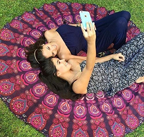 Round Tapestry Set of 2 (Purple and Blue / Set of 2 - 70 inch roundie)