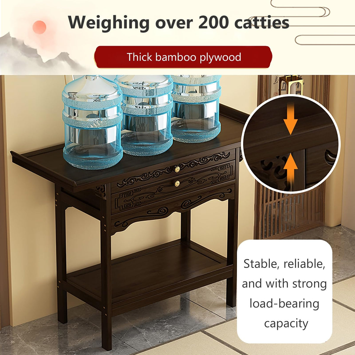 Buddhist Shrine Table and Altar Set (Brown / 120x40x100cm)