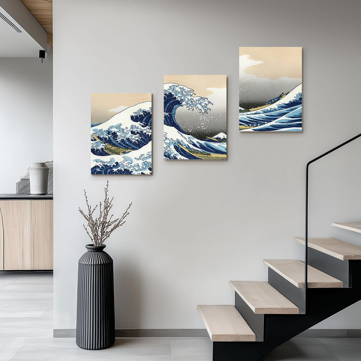 3 Piece Wall Art 16 x 20 Inches (Waves 73)