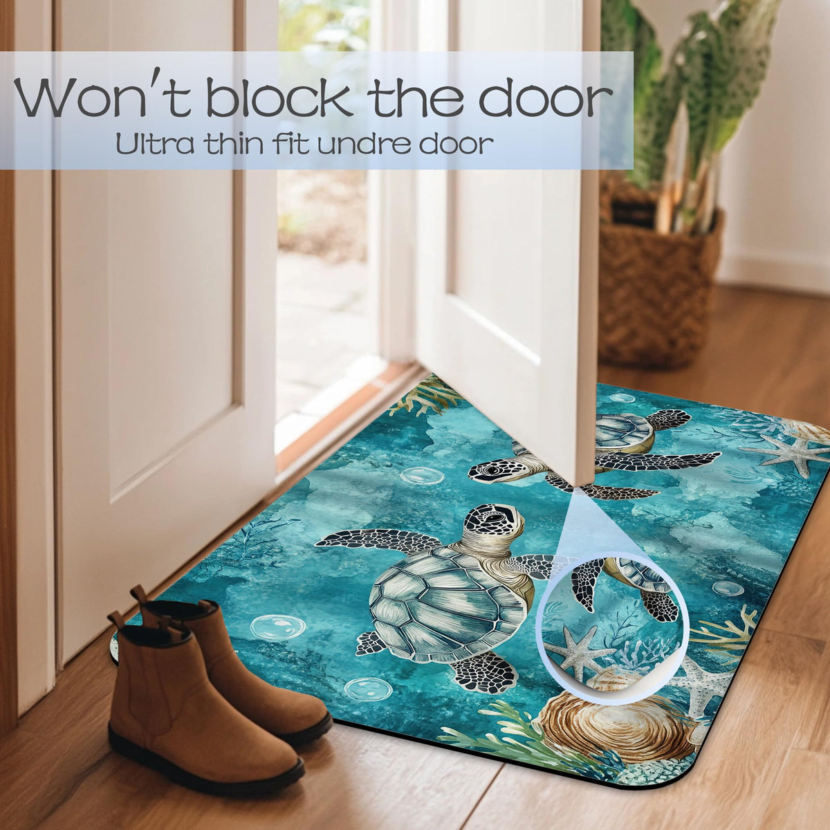 Ocean Turtle Bathroom Rug 29.5"x17" (Ocean Turtle)