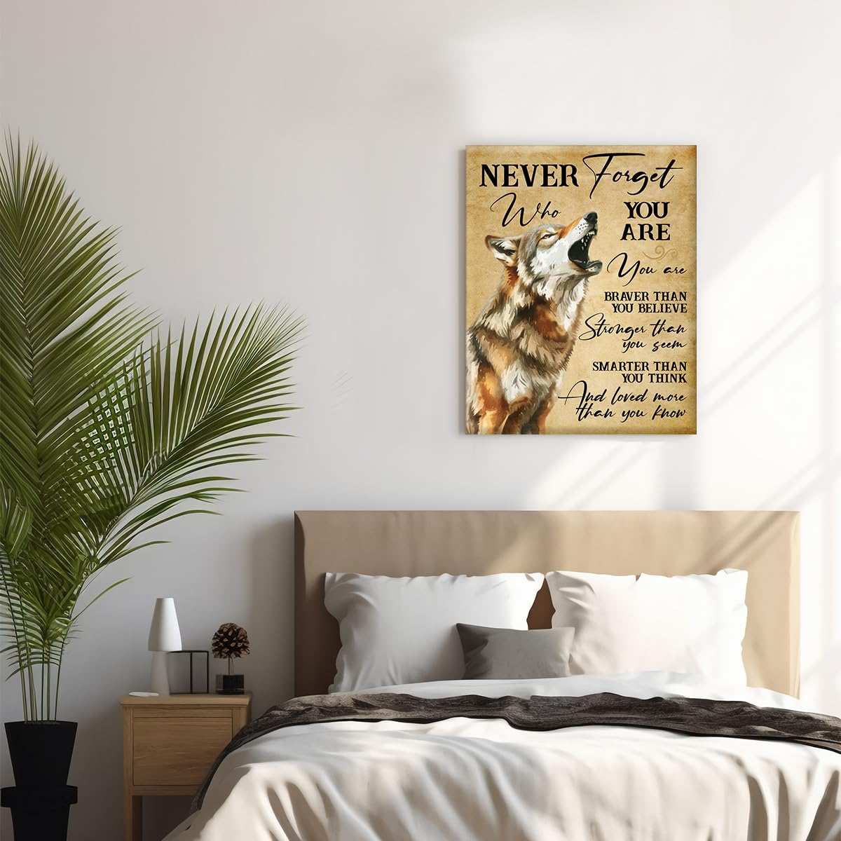 Inspirational Wolf Spirit Never Forget Who You Are Poster Wall Decor (Wolf Spirit)