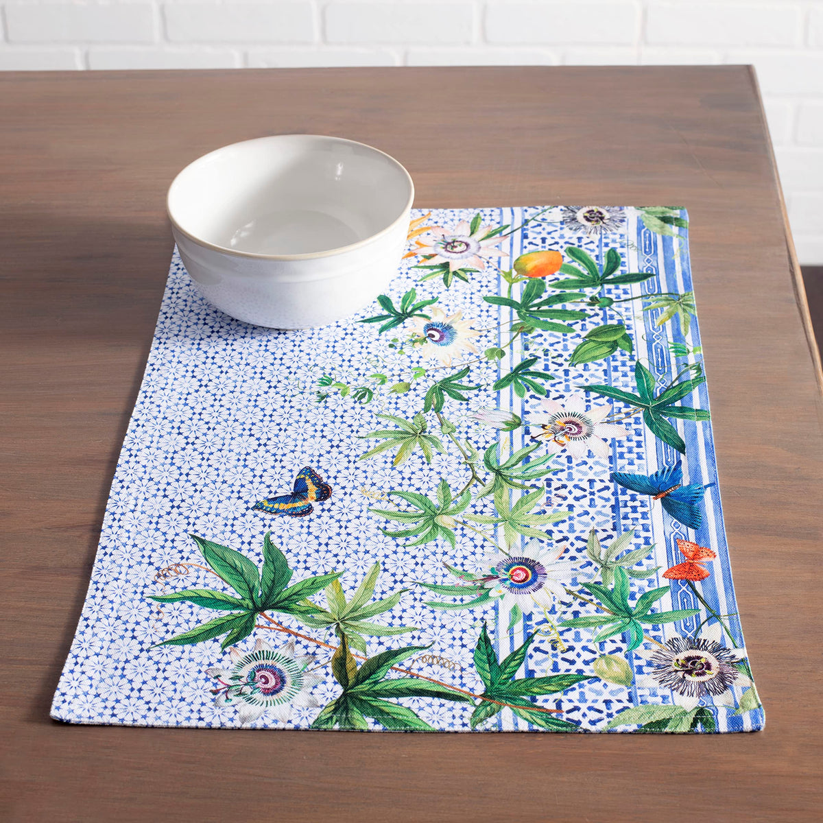 Placemats Set of 4 Reusable 100% Cotton (108 - Passiflora / 13" X 19" (Pack of 4))