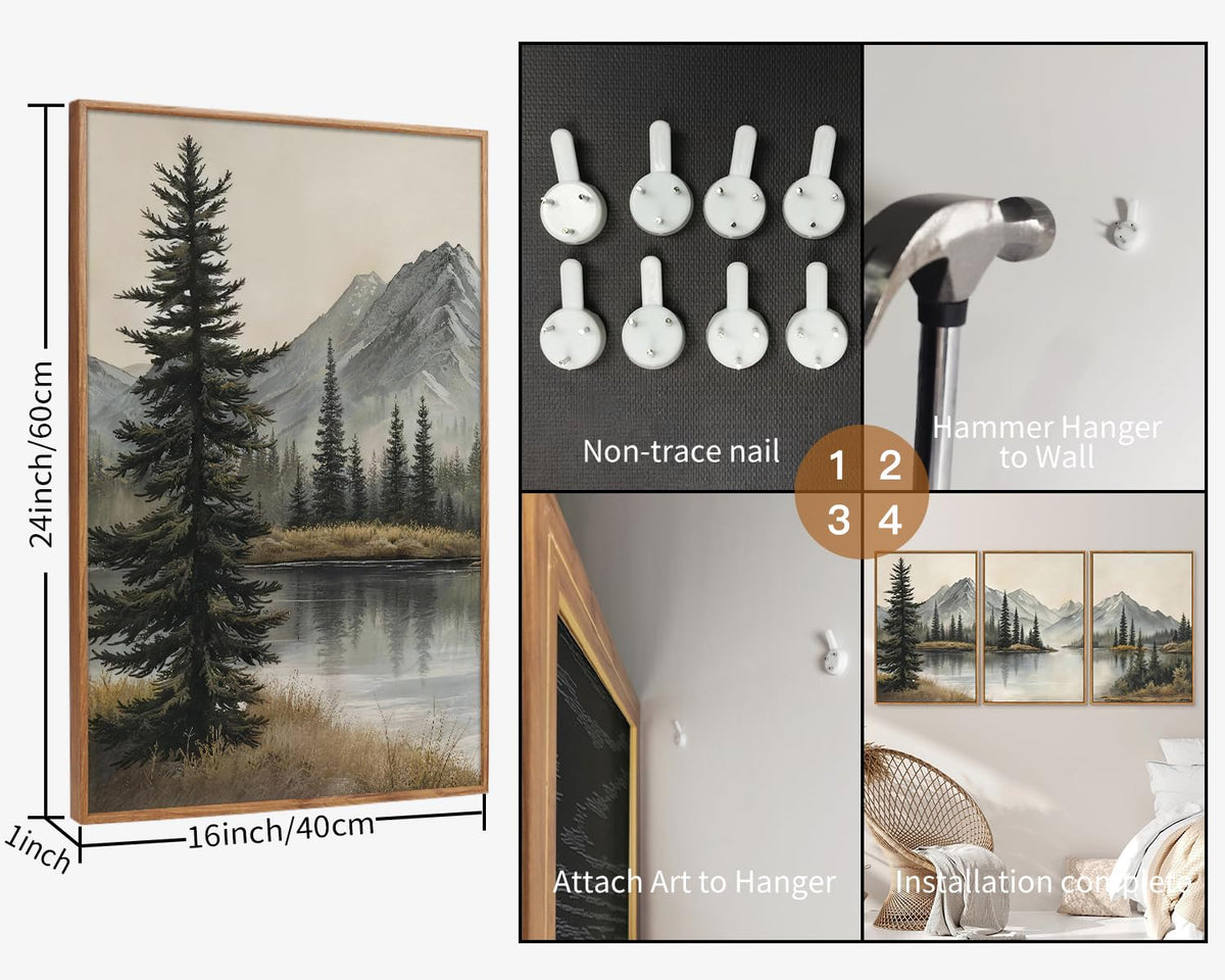 Snow Mountain Framed Canvas Wall Art (Snow Mountain / 24"L x 16"W)