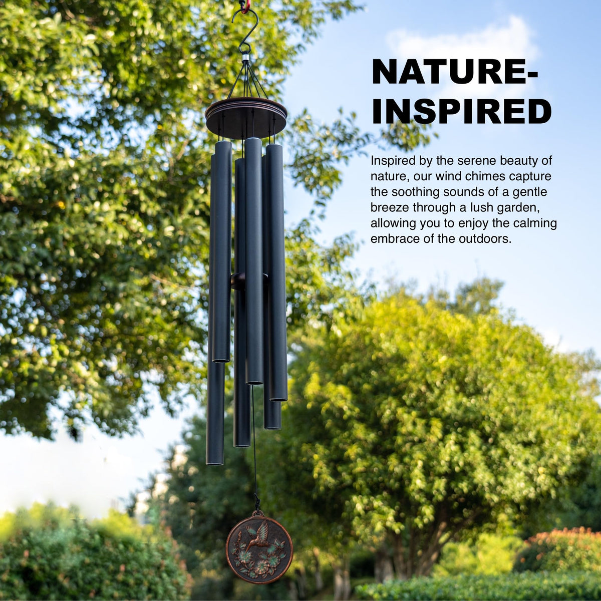 Large Wind Chimes for Outside Deep Tone (46" Hummingbird)