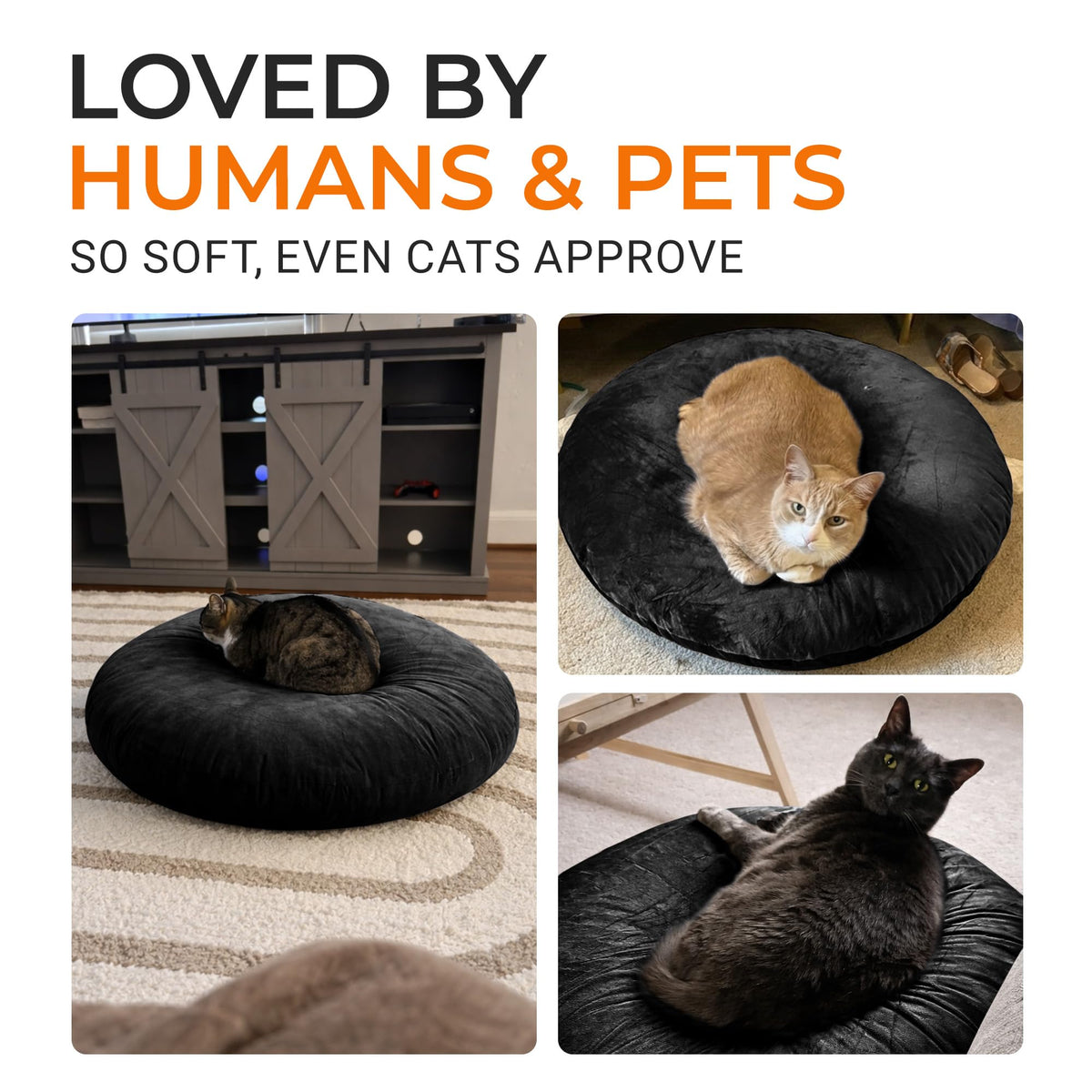 Floor Pillow for Adults (Large Black)