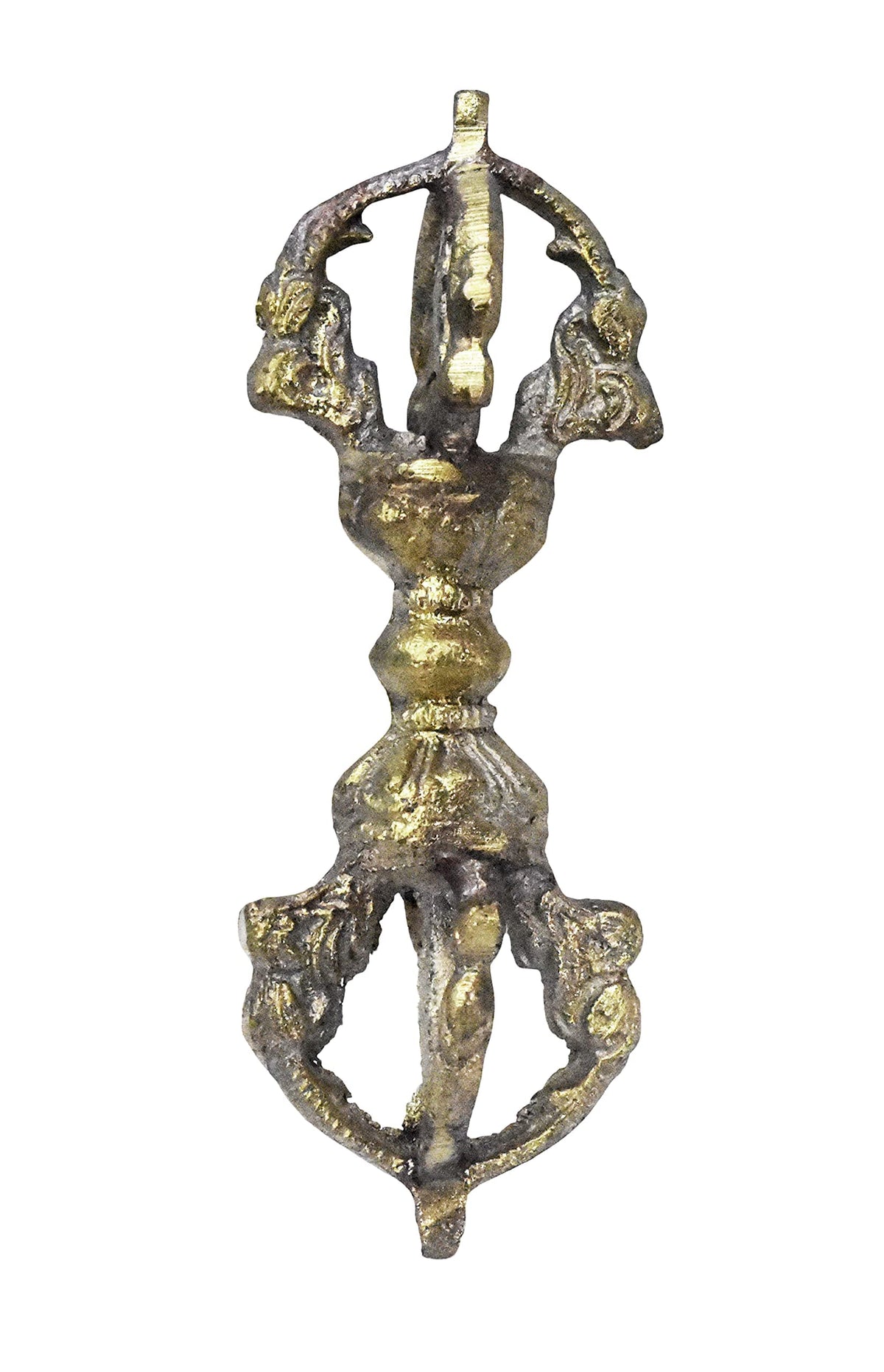 Medium Antique Brass Tibetan Bell & Dorje Vajra for Meditation (Brass / Medium)
