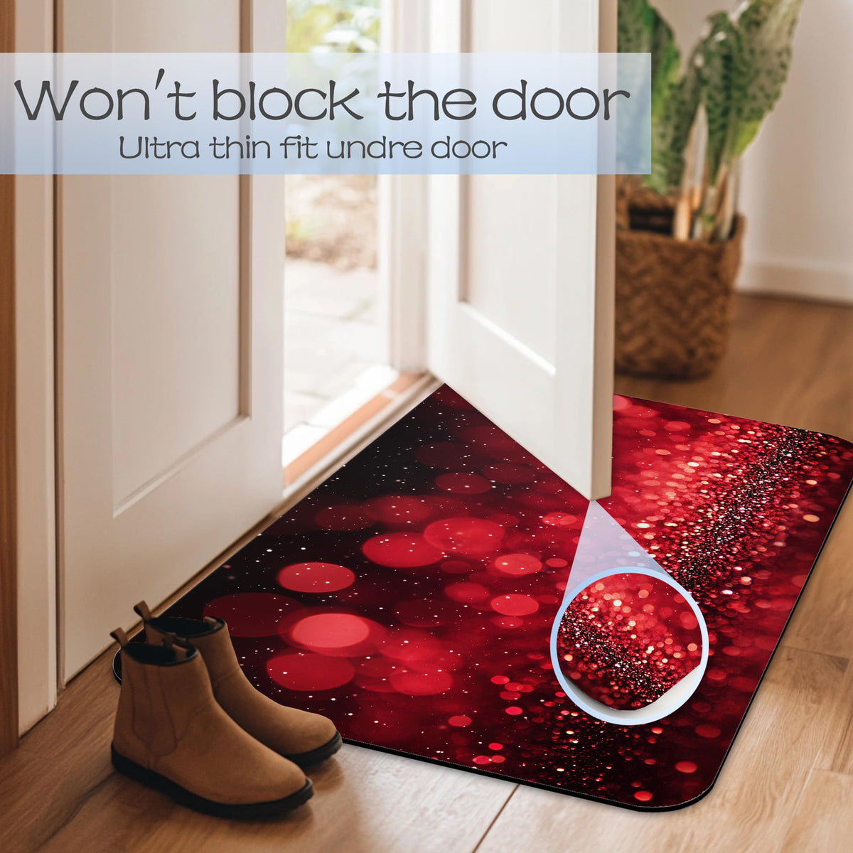 Rose Gold Glitter Bathroom Rug 29.5"x17" (Rose Gold Glitter)