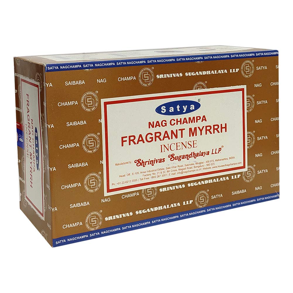 Fragrant Myrhh Incense Sticks and Incense Stick Holder Bundle Insence Insense Satya Incense (Fragrant Myrrh)