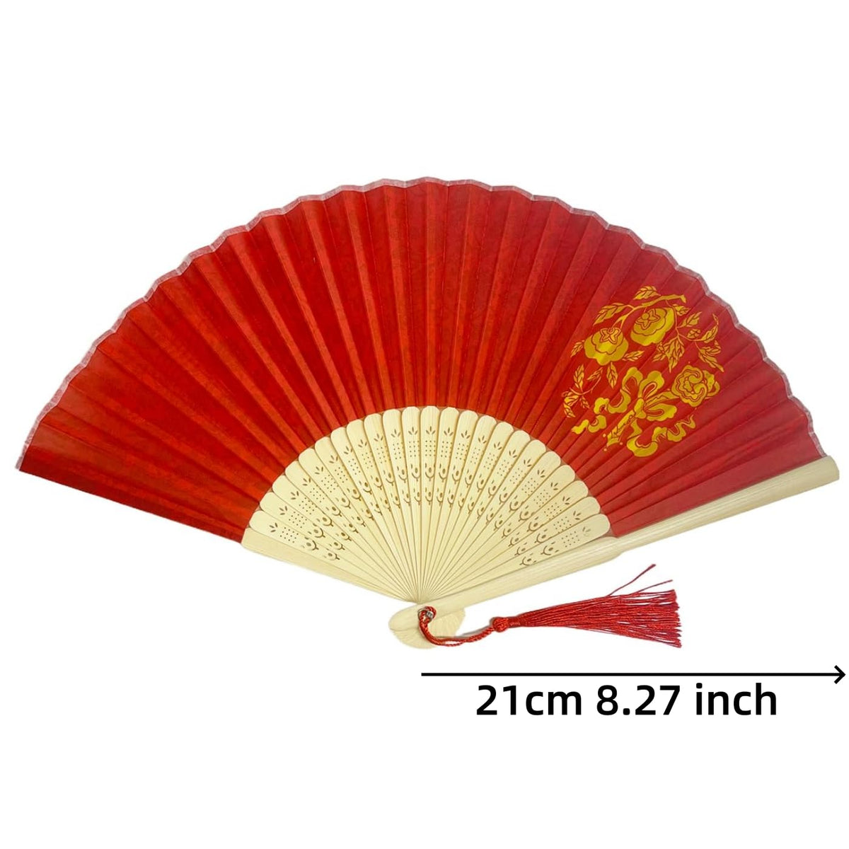 Japanese Fan Hand Portable Fan Handheld Bamboo Fans Japanese Vintage Retro Fan Home Dancing Party Wedding Silk Bamboo (Multicoloured-12)