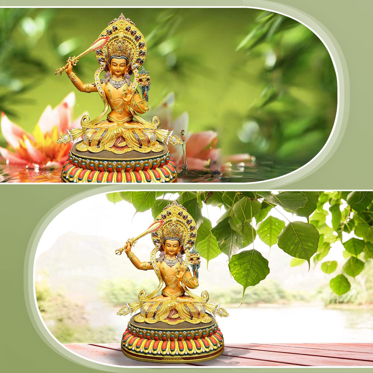 Buddha Statue Indoor (Manjushri / 14.17in)