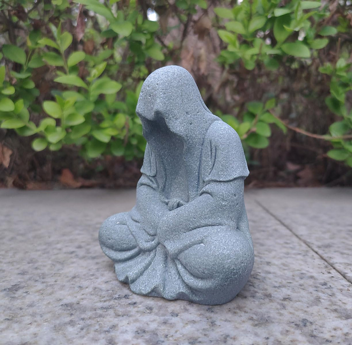 Aquarium Buddah Statue Sandstone Zen Buddha Sculptures for Garden Fish Tank Home Decorations (A)