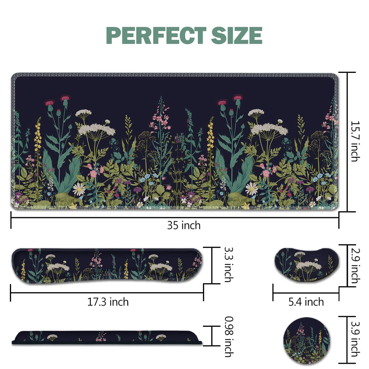 Large Gaming Mouse Pad Set (Flowers Plants)