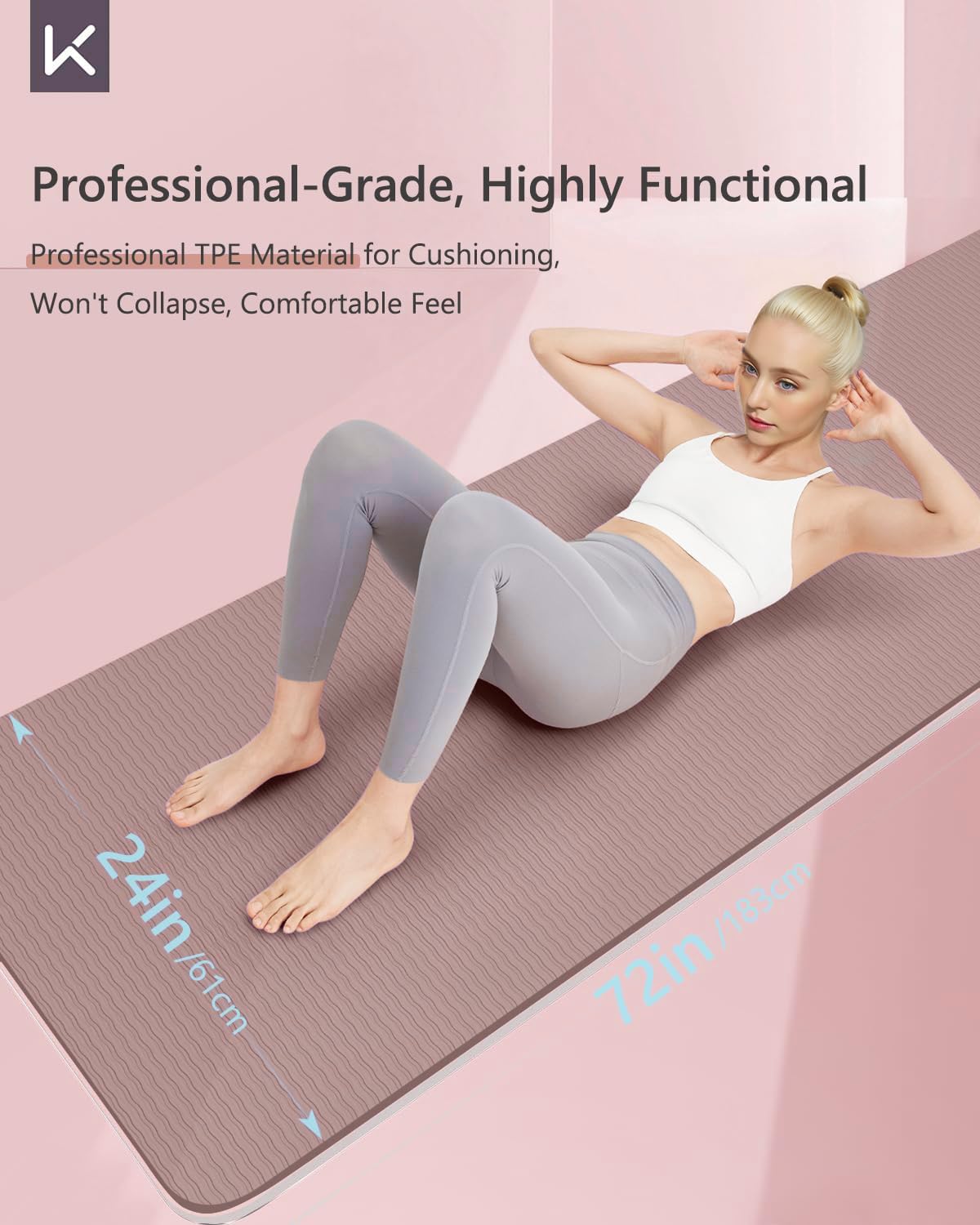 72" x 24" Yoga Mat (oat white)