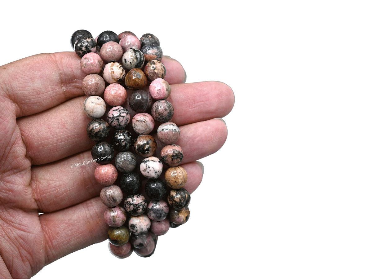 Rhodonite Mala Beads (Rhodonite / Plain)