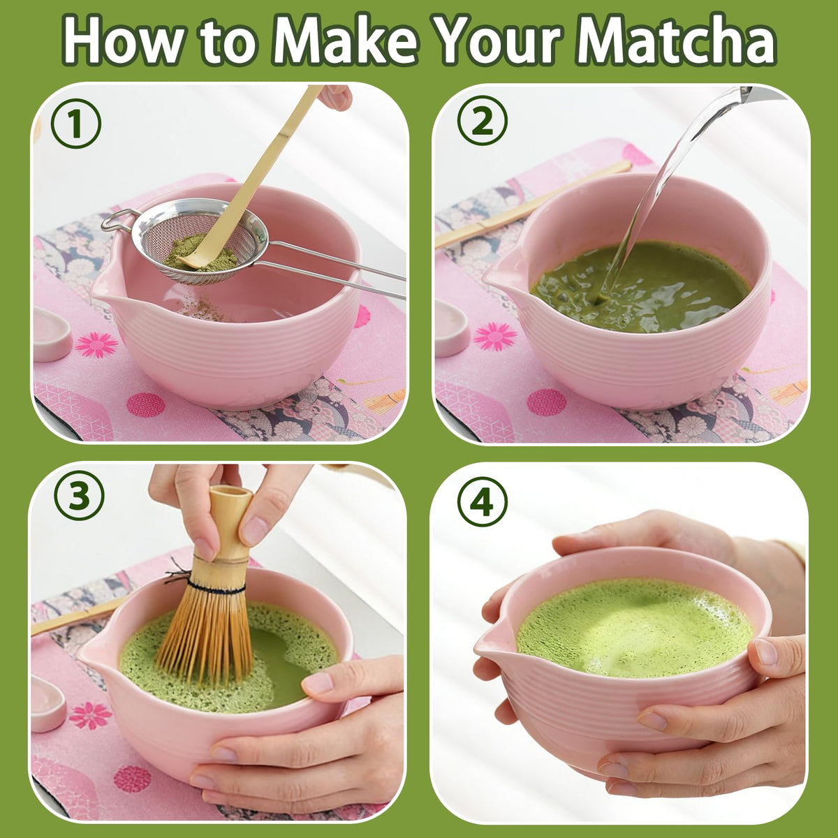 Matcha Whisk Set (Light Pink)