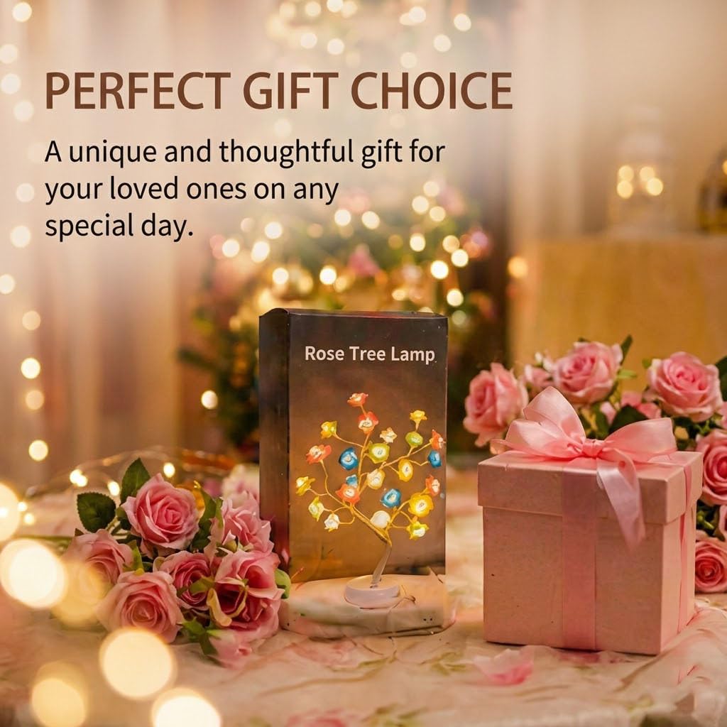 Rose Flower Tree Lamp (Red)