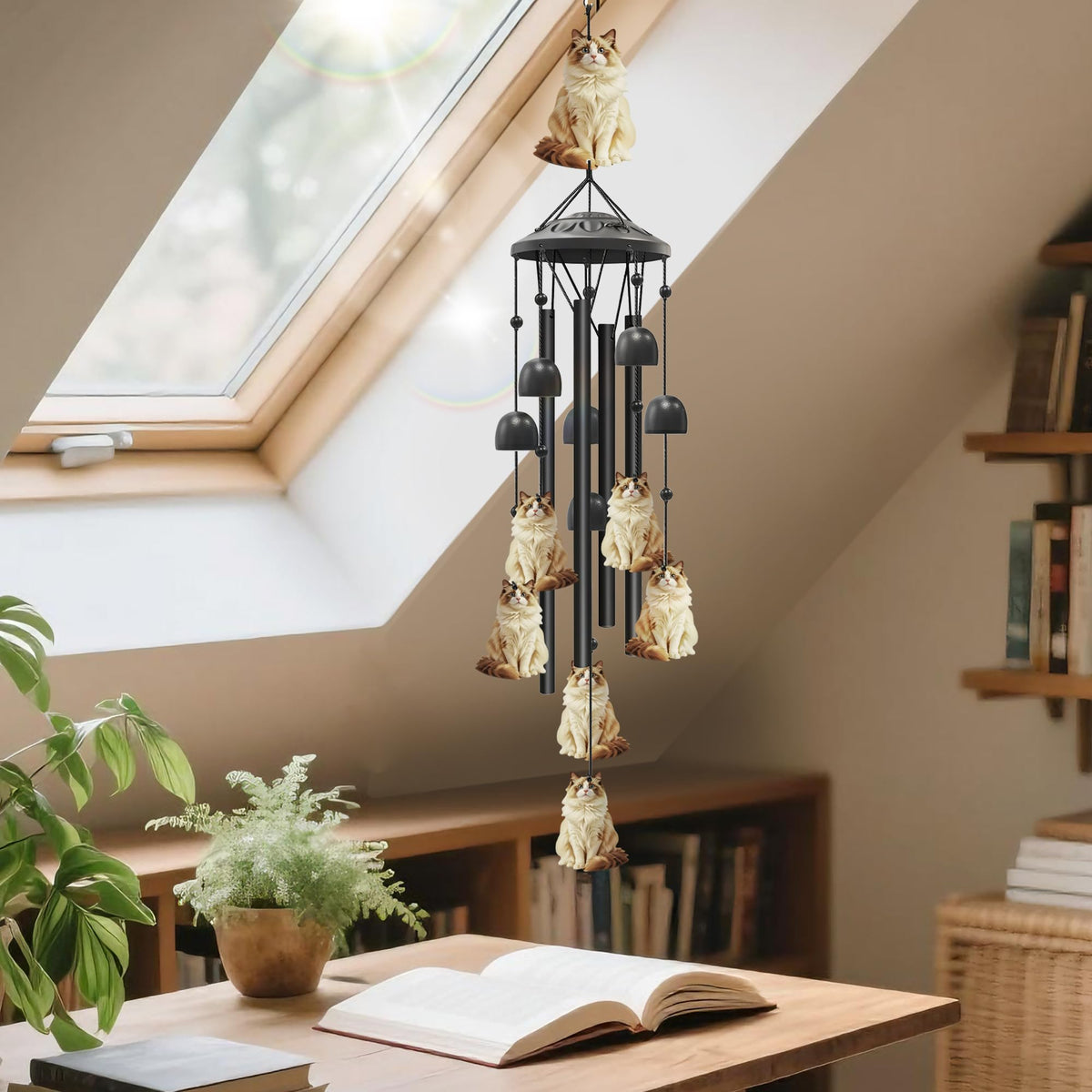 Cat Wind Chimes for Outside