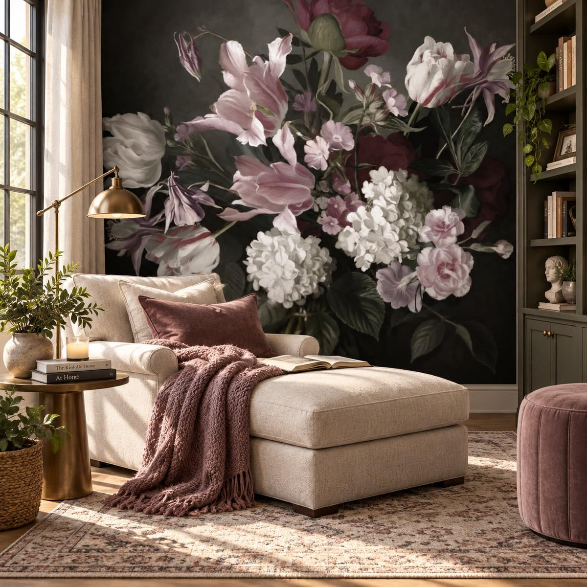 Peel and Stick Wall Mural Wallpaper Floral 137"x96" Decor A17 (A17 / 137" x 96")