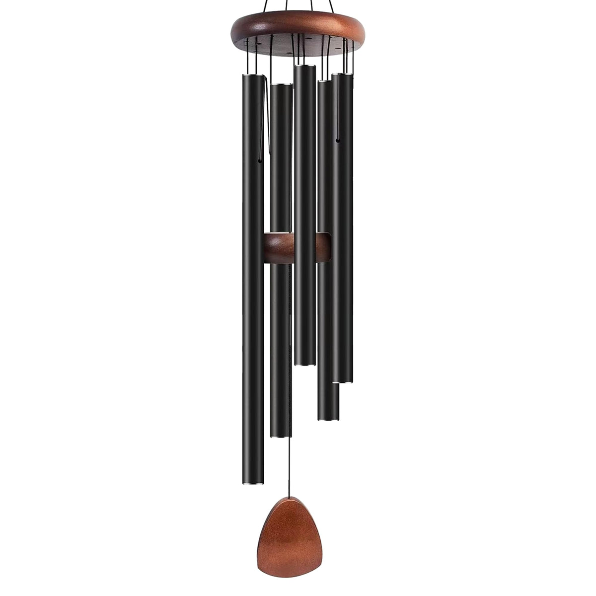 42" Aluminum Wind Chimes for Outside (Black / Classic 42" Deep Tone (5 Tubes))