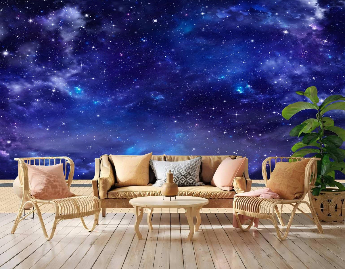 Peel and Stick Wall Mural Wallpaper Night Sky 114"×82" Decor G15 (G15 / 114" x 82")