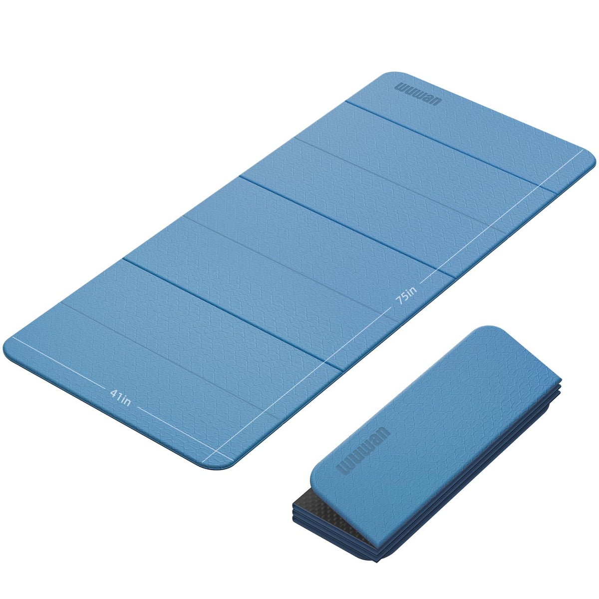 Foldable TPE Yoga Mat Thick 10mm (Blue)