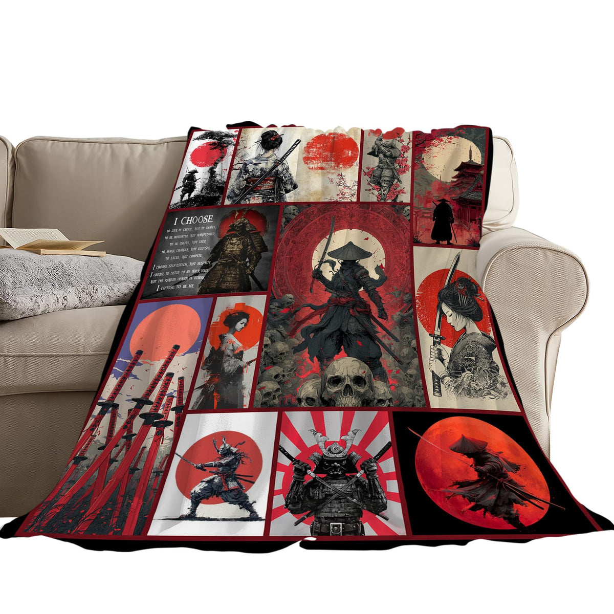 Japanese Samurai Throw Blanket (60"x80" / Japanese)