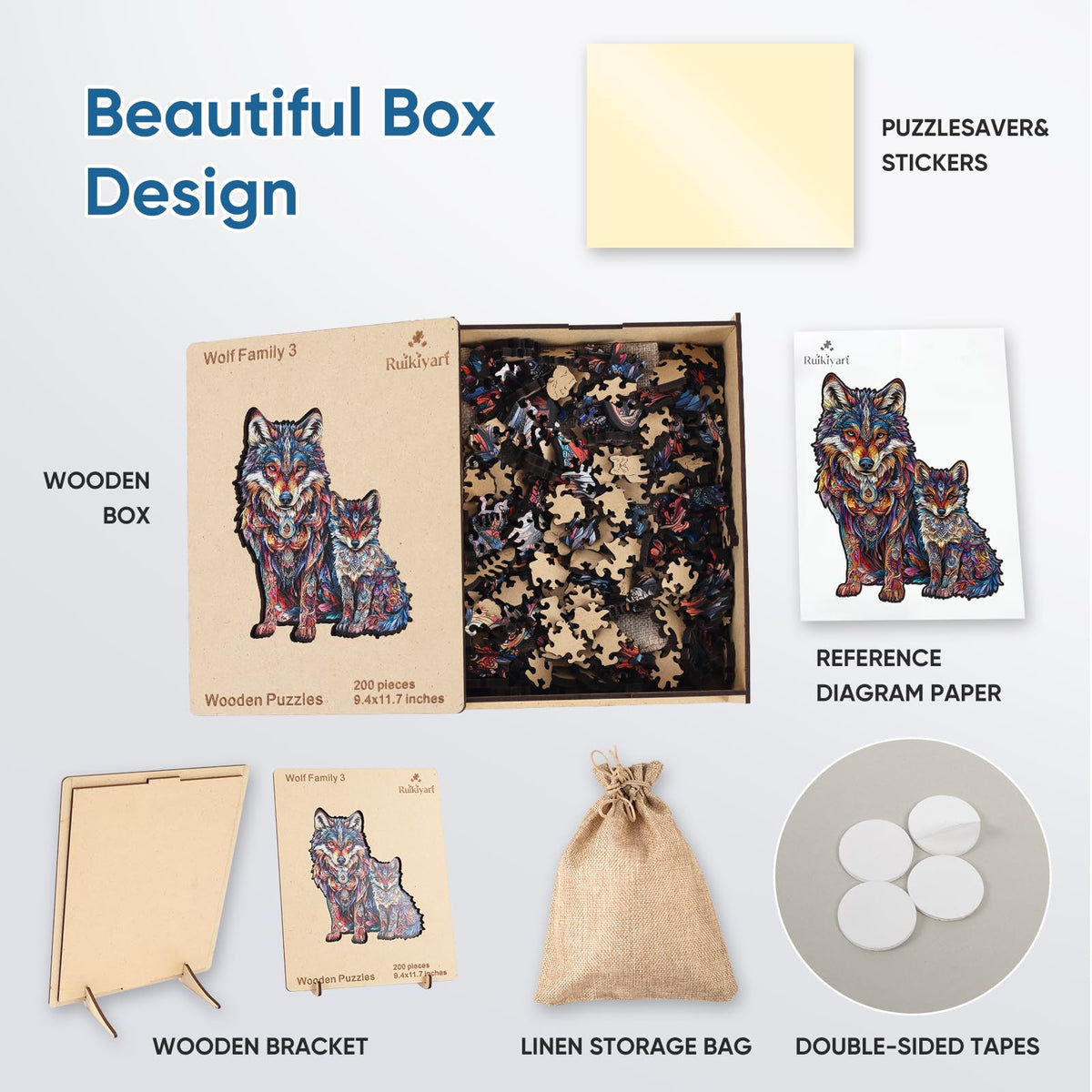 Jigsaw Puzzles (Wolf Family-3 / 200 pieces)