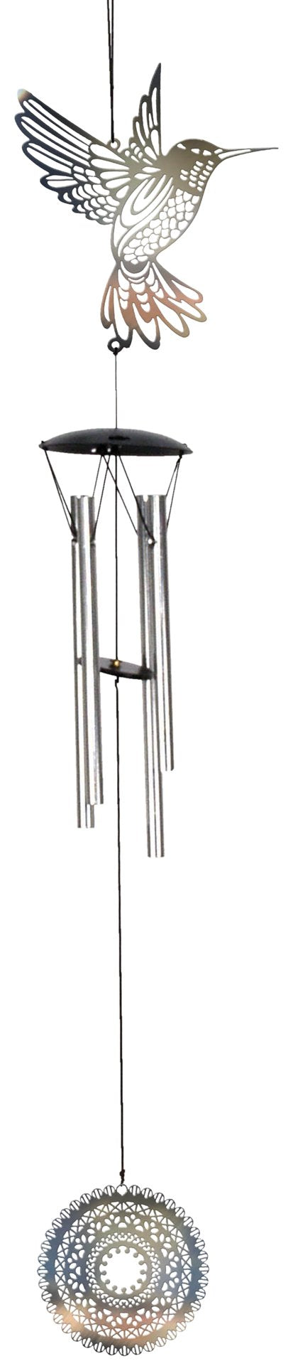 Hummingbird Metal Wind Chime (Silver)