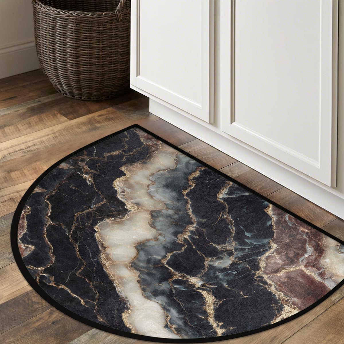 Marble Half Round Rug Half Moon Door Mat Half Circle Rugs (B:d-color 14)
