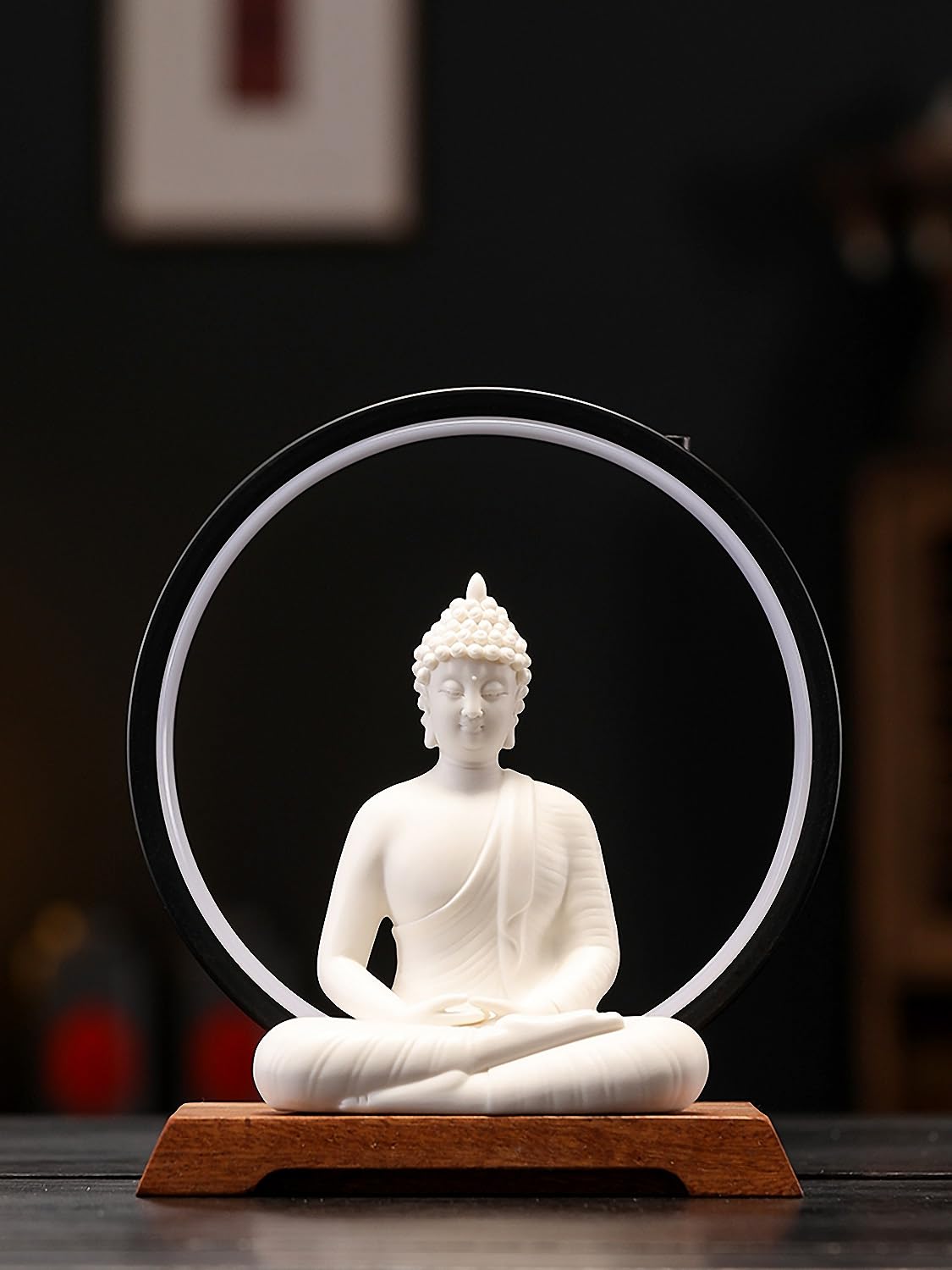 8.8 Inch LED Buddha Statue for Indoor (White)